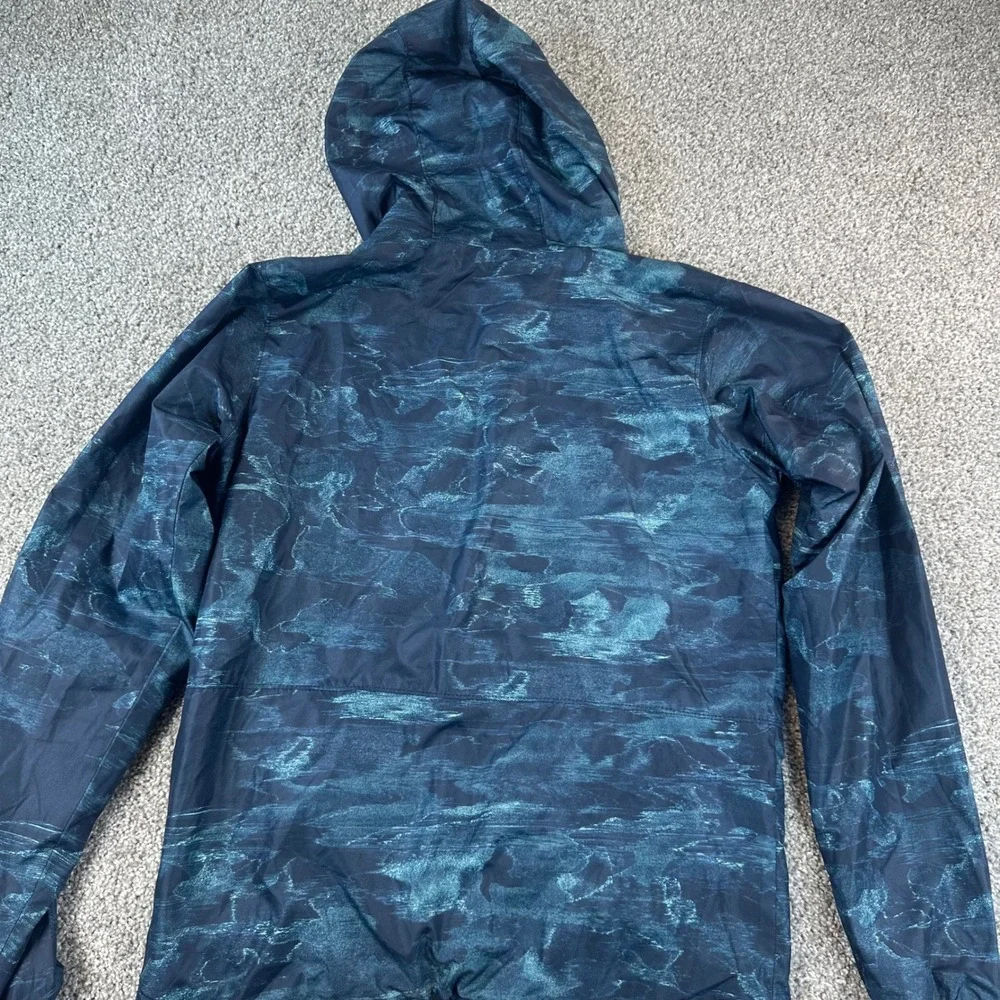 Columbia Pixel Grabber Windbreaker Jacket Kids XL 18/20 Reversible Hooded Blue